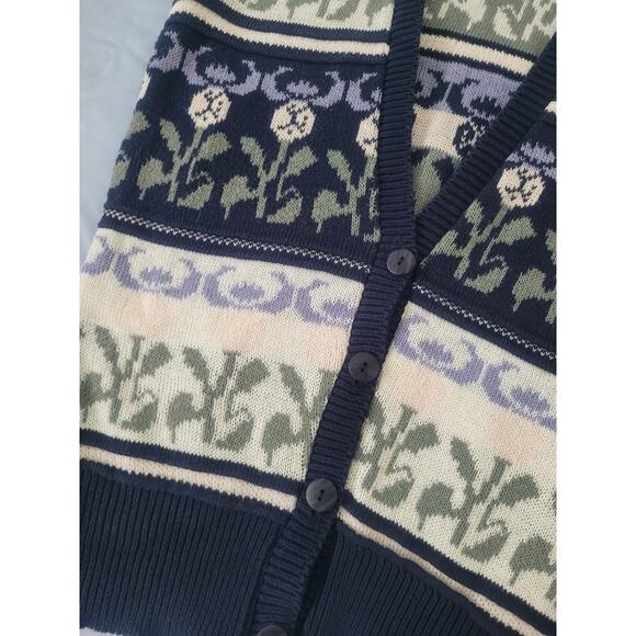 Vintage United States Sweaters Floral Knit Vest Sz S Grandma Cottagecore Preppy - Picture 4 of 7